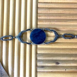 Lucky Brand Midnight Blue and Silver Marcasite Bracelet